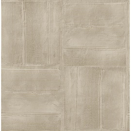 RoomMates Dimensional Square Taupe Plaster Peel & Stick Wallpaper